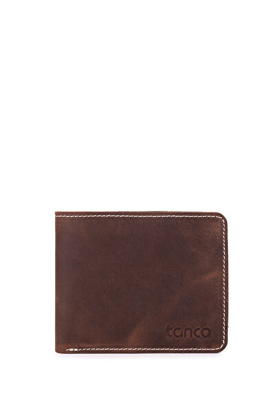 Tamer Tanca محفظة بنية من الجلد الطبيعي للرجال