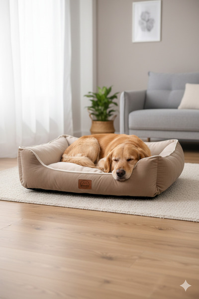 Jungo Pets Lucy Kahve & Bej Yüksek Kaliteli Köpek Yatağı