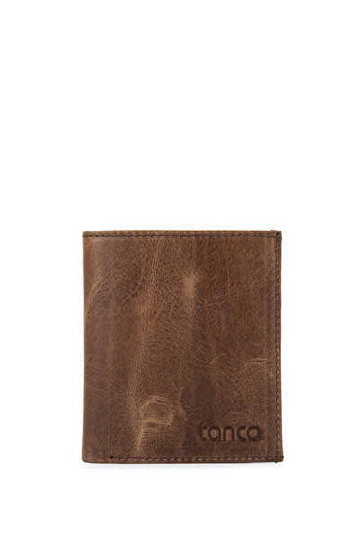 Tamer Tanca محفظة قهوة جلدية أصلية للرجال