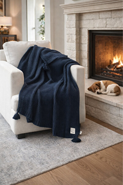 Miespiga Coco Rice Knitted Pompom Knitwear Tv Blanket Throw Sofa Shawl