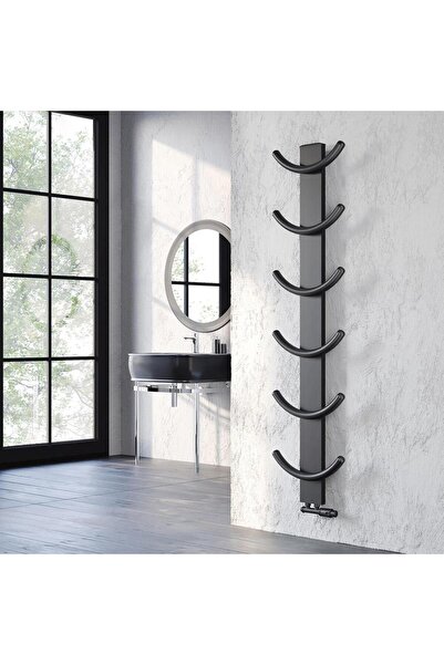 Lojimax Alüminyum Dekoratif Havlupan Oxy 1540 x 400 6 Dilim | Dokulu Siyah | ...