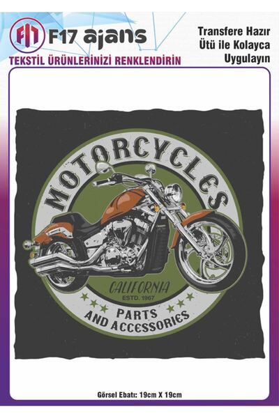 F17 Ajans Ütü Ile Yapışan Tekstil Dtf Baskı Görseli Motorcycles California