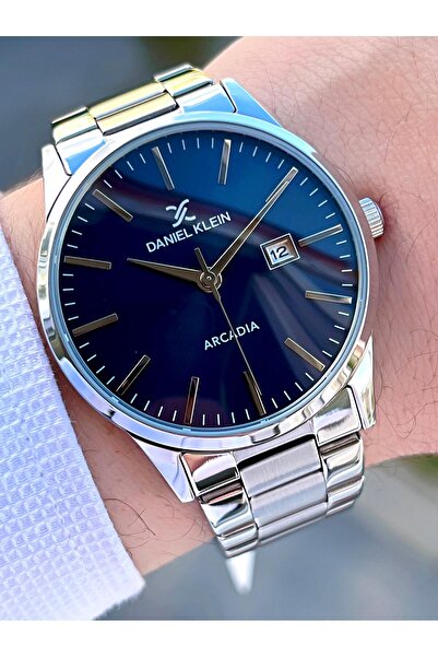 Daniel Klein ساعة يد رجالية بتصميم خاص مقاومة للماء بطول 30 مترًا مع تقويم بس...