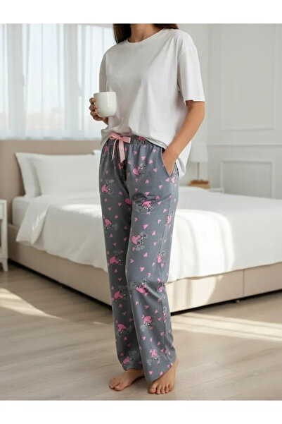 LİPARİS Women's Vıscon Single Bottom Pajamas 5512