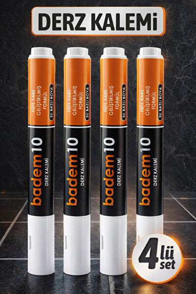 Badem10 4 Adet Beyaz Fayans Arası Hazır Derz Dolgusu Boyama Boyası Kalemi (Ye...