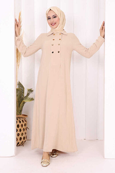 Bym Fashion Stone Color Snap Button Dress 3928