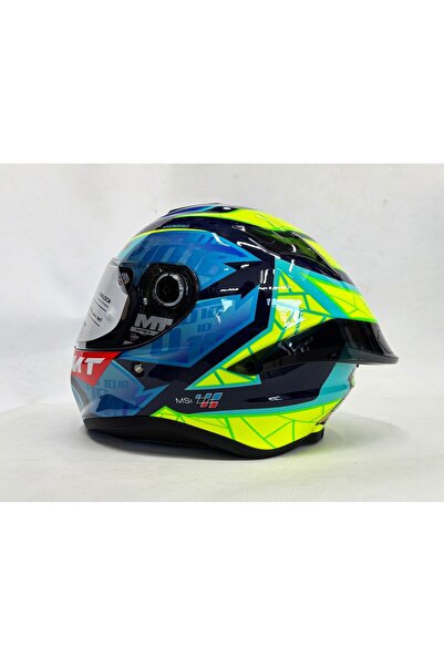 MT Targo S Diogo Moreira C7 Şeffaf Vizörlü V-14B Kapalı Motosiklet Kaskı