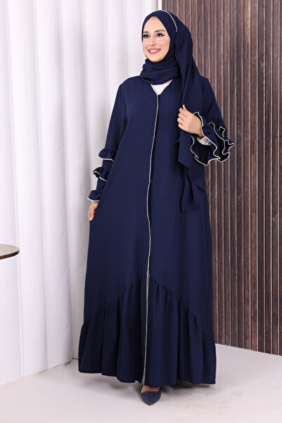 Bym Fashion Ferace ŞAL HEDİYE 70018 Lacivert
