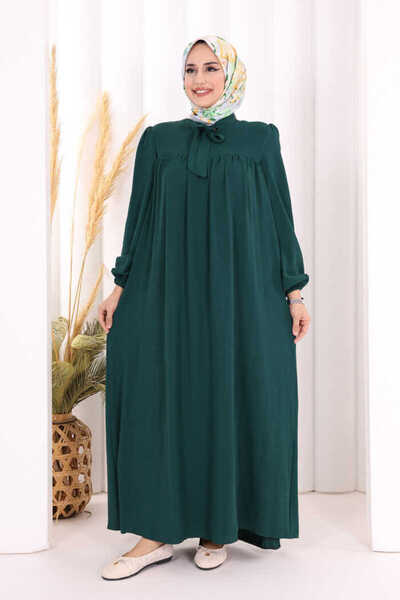 Bym Fashion Bebekli Anne Elbisesi 3896 Zümrüt