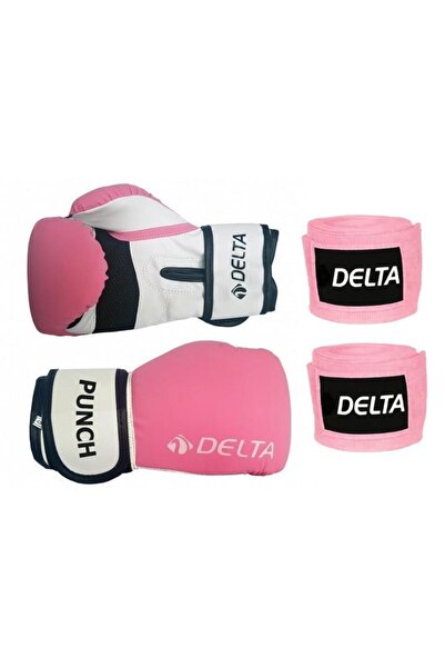 Delta قفاز ملاكمة بانش دورا سترونج + مجموعة ضمادات يد الملاكمة
