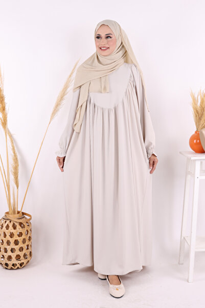 Bym Fashion فستان بأكمام مطاطية 6004 حجر