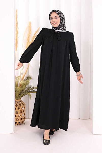 Bym Fashion Bebekli Anne Elbisesi 3896 Siyah