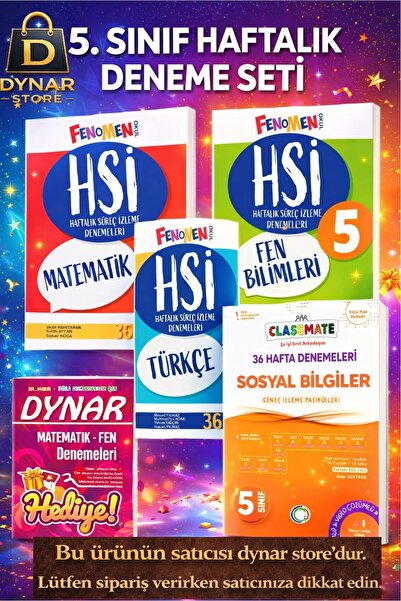 Fenomen Yayıncılık FENOMEN 5.SINIF HSI MATEMATIK TÜRKÇE FEN DENEMELERI (36 DE...