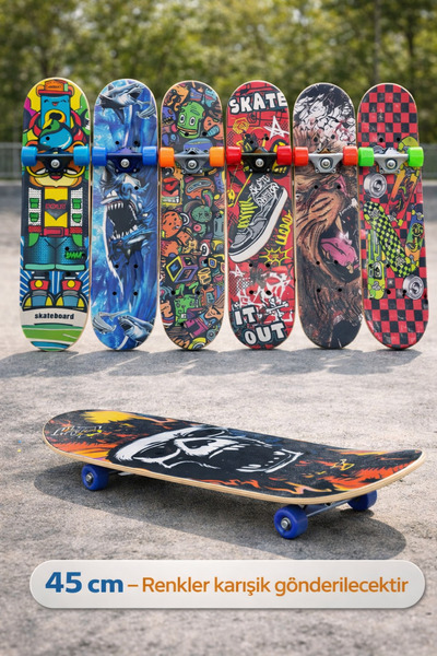 Canland Küçük Boy 45 cm Kaykay Dayanıklı – Karışık Desen (Rasgele Gönderim)