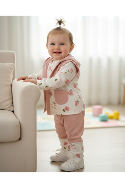 voyyo kids baby طقم لطيف مكون من 3 قطع للفتيات الصغيرات من عمر 6 إلى 12 شهرًا...
