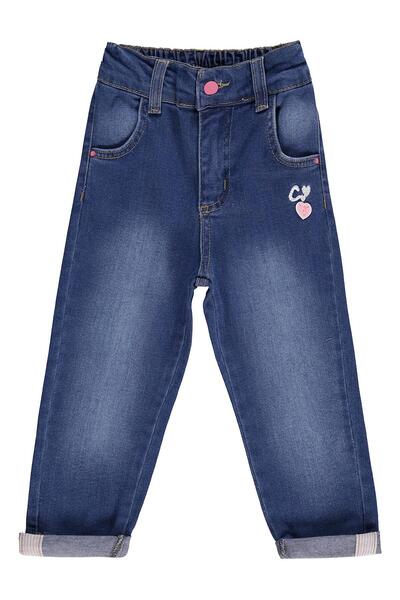 Civil Girls بنطلون مطرز على شكل قلب للأعمار من 2 إلى 5 سنوات - أزرق للأعمار م...