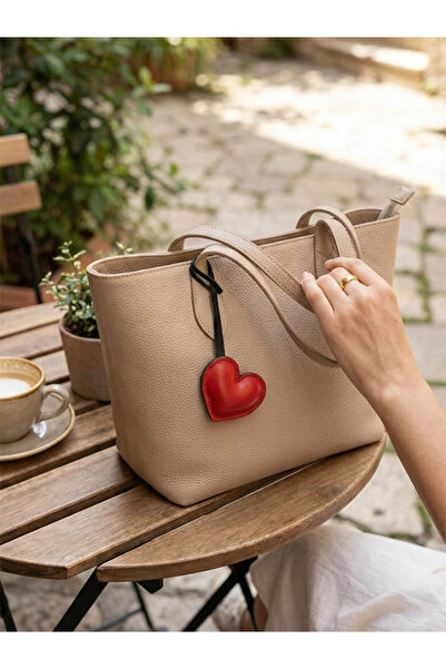 yedideri حقيبة قلب من الجلد الطبيعي