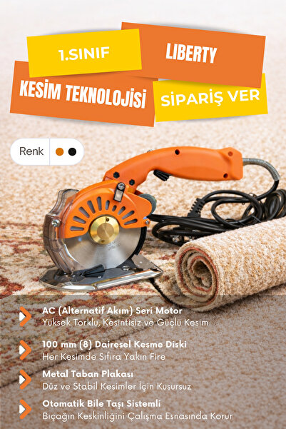 Liberty Mini Dairesel Halı & Kumaş Kesim Makinası – Dayanıklı 100 mm Kesme Bı...