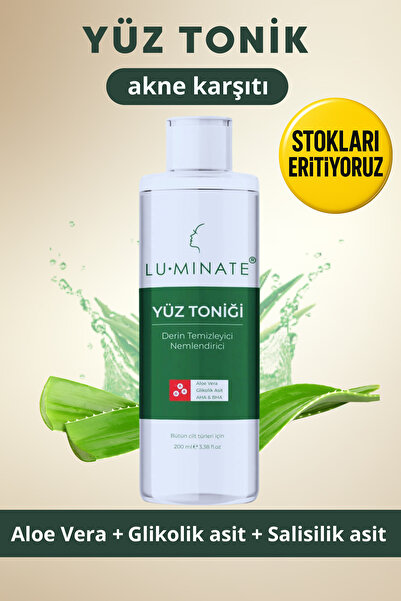 Luminate Yüz Toniği Glikolik Salisilik Asit Siyah Nokta Karşıtı Yağlı ve Karm...