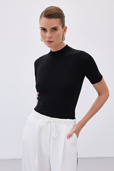 Sateen Половин рибарска плетка - черна