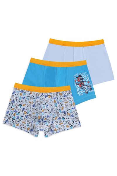 koza iç giyim Boy's Cotton Space Printed Boxer 3 τεμαχίων