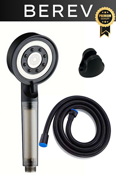 Berev Filtreli 5 Fonksiyonlu Yüksek Basınçlı Ayarlanabilir Duş Başlığı 150 Cm...