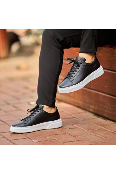 Elit 699 Черно-бели 100% естествена кожа Ултра удобни мъжки обувки за всеки ден