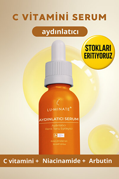Luminate C Vitamini Serum Arbutin Niacinamide Leke Karşıtı Aydınlatıcı Cilt T...