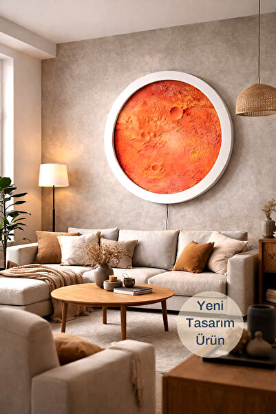 Woodnity Işıklı Duvar Tablosu, Modern El Yapımı Ay Tablo, RGB LED Aydınlatmal...