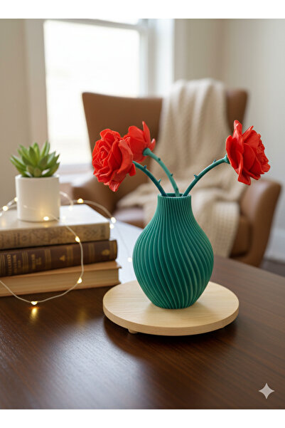 Labari مزهرية ثلاثية الأبعاد ذات مظهر حريري من PLA باللون الأزرق والأخضر مع 3...