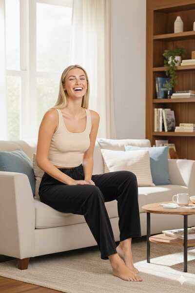 Asel Women's Black Lycra Soft Velvet Fabric Pajamas