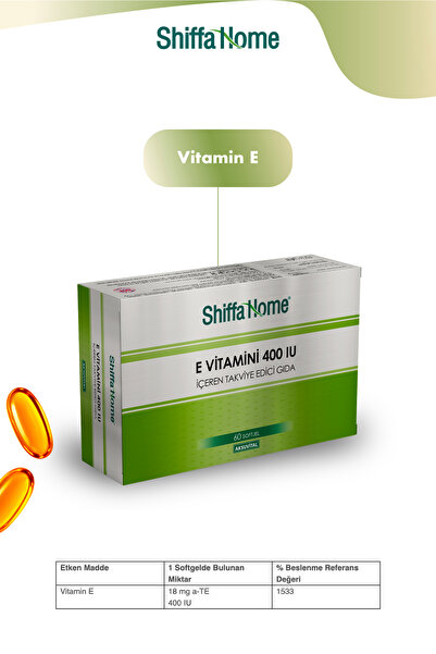 Shiffa Home E VİTAMİNİ 400 IU 700 MG X 60 SOFTGEL