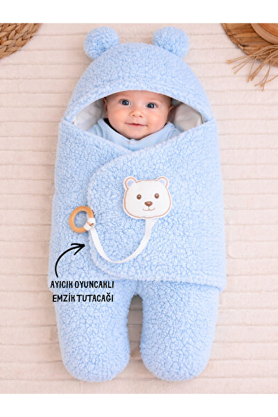 Tomuycuk Welsoft Pelüş Bebek Kundak Battaniyesi Ayaklı Uyku Tulumu | Kışlık K...