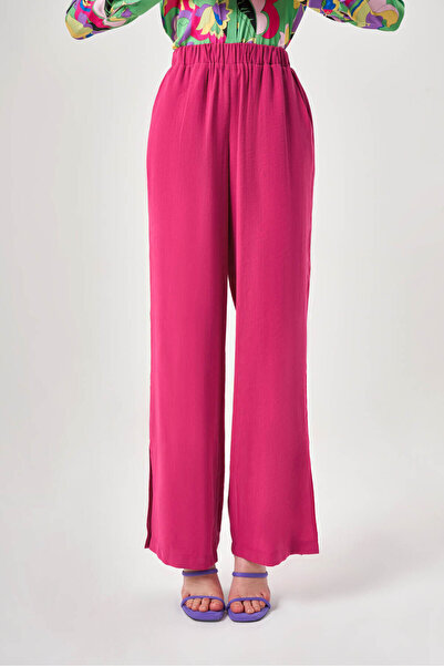 Mizalle Cupra Detaylı Fuşya Pantolon