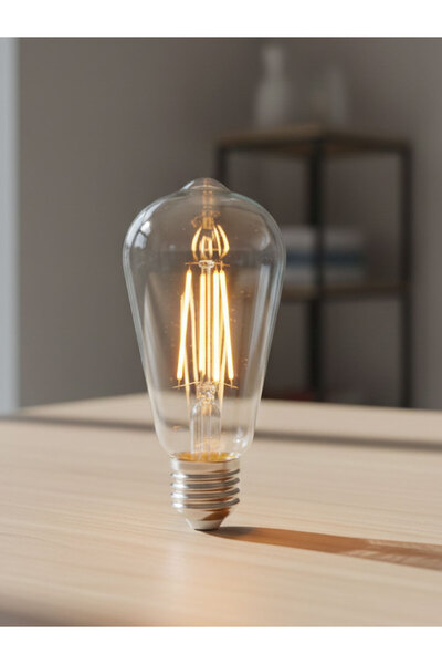 ORBUS Orbud Dekoratif Ampul St64 E27 Şeffaf Sarı Işık