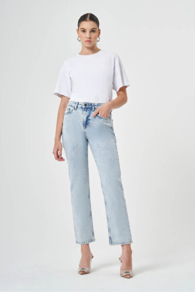Mizalle 23407 İndigo Denim Pantolon