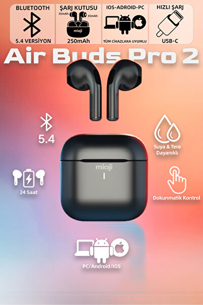 Mioji Air Buds Pro 2 Kablosuz 5.4 IOS Android PC, Tüm Telefonlar ile Uyumlu B...