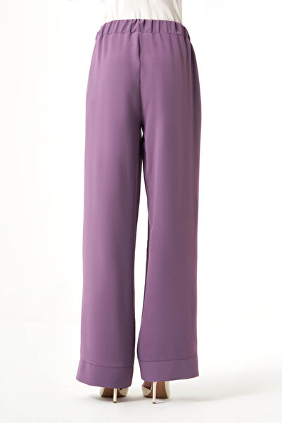 Mizalle Paçası Parçalı Gül Kurusu Pantolon