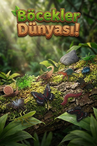 craftivio 12 Parça Montessori Uyumlu Doğa ve Bilim Seti - Minyatür Böcek Figü...