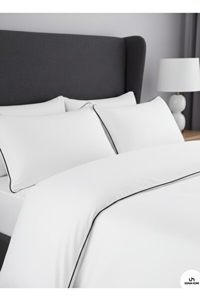 Uçkan home 100% Cotton Double Duvet Cover Set with Interlining