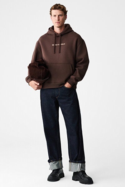 GRIMELANGE BLAISE Erkek Önü Ve Sırtı Baskılı Kapüşonlu Kordonlu Kanguru Cepli...