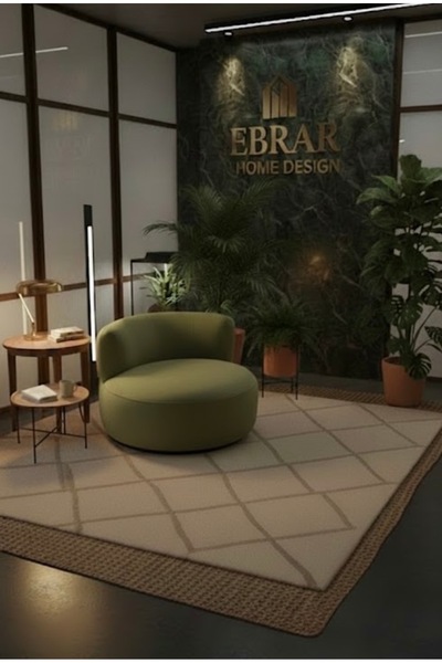 Ebrar Home Design Luvia Modern Kadife Berjer - Kavisli Tasarım Tekli Koltuk