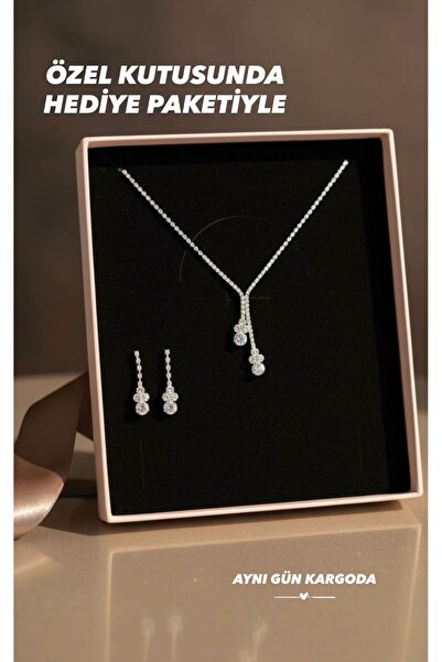BEREN KILIÇ ميلينا كريستال حجر مجموعة مجوهرات قلادة أقراط هدية مجموعة الزفاف ...