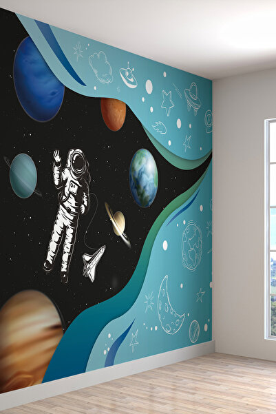 dreamwall Astronat Ve Uzay Desenli Silinebilir Tekstil Duvar Kağıdı
