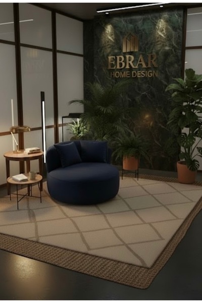 Ebrar Home Design Luvia Modern Kadife Berjer - Kavisli Tasarım Tekli Koltuk
