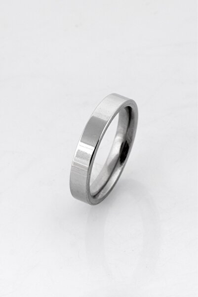 UKHWD SUPPLY 316L Steel Plain Thin Flat Silver Men's Ring Ka1360Gm