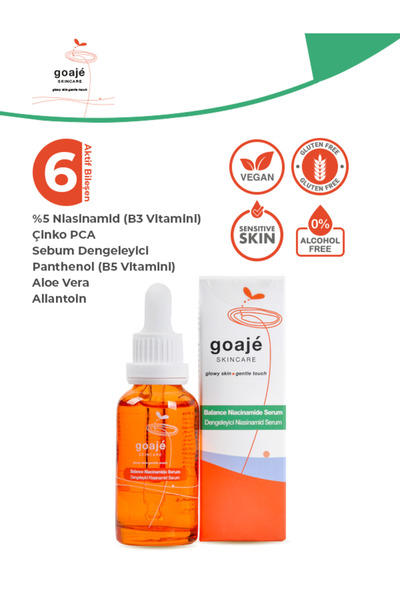 Goajé SKINCARE Balance Niacinamide Serum, Balancing for Oily and Combination Skin, 30 ml