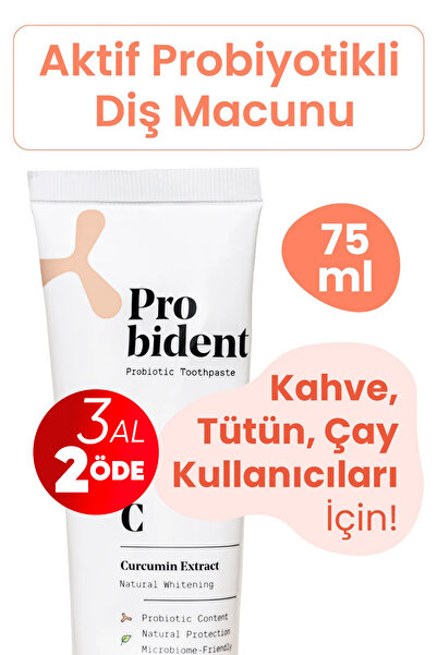 Probident Aktif Probiyotik Doğal Florürsüz Diş Macunu Zerdeçal Özüt Ilaveli D...