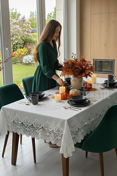 Çt Çeyizci Tekstil 12 Kişilik Masa Örtüsü Takımı, Masa Seti 12 Kişilik 26 Par...