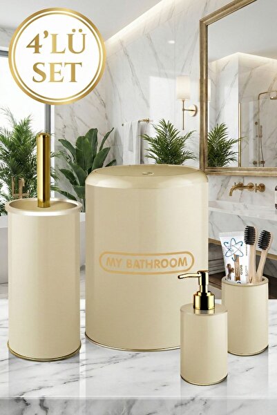 LE PARİS Metal 4 Parça Lüks Banyo Seti – Şık & Modern Tasarım